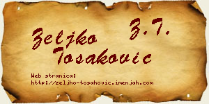 Željko Tošaković vizit kartica